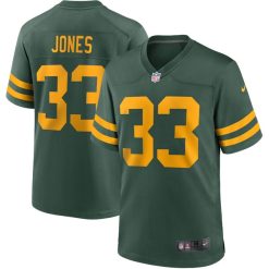 Aaron Jones Green Bay Packers Throwback Game Jersey - Green