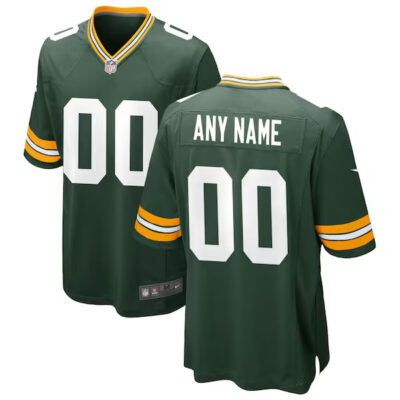 Custom Green Bay Packers Green Home Game Jersey - All Stitched
