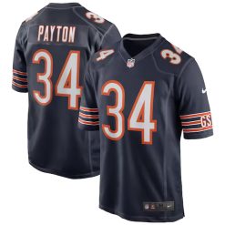 Walter Payton Chicago Bears Navy Game Jersey - All Stitched