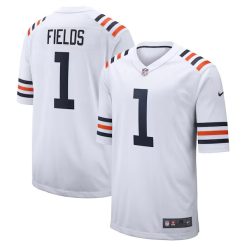 Justin Fields Chicago Bears White Classic Game Jersey - All Stitched