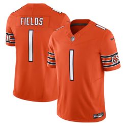 Justin Fields Chicago Bears Orange Vapor F.U.S.E Limited Jersey - All Stitched