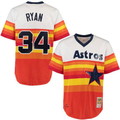 Nolan Ryan Houston Astros Rainbow 1980s Throwback Jersey