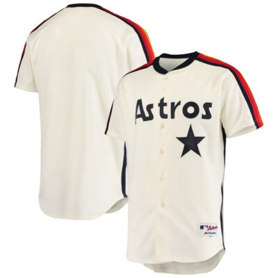 Houston Astros Oilers Cream Cooperstown Stitched Jersey