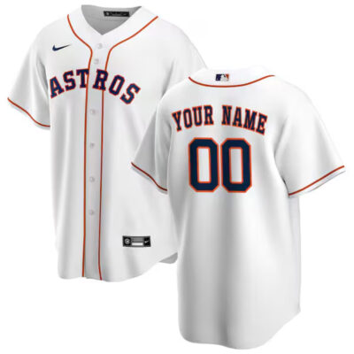 Custom Houston Astros White Home Game Jersey - All Stitched