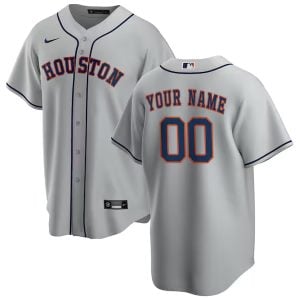 Custom Houston Astros Grey Away Game Jersey - All Stitched
