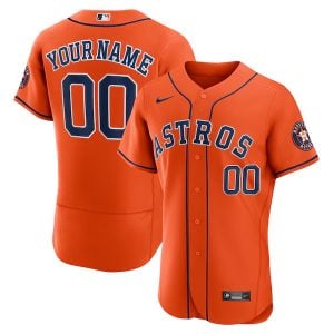 Custom Houston Astros Orange Alternate Jersey - All Stitched