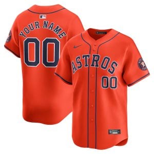 Custom Houston Astros Orange Alternate Limited Jersey - All Stitched