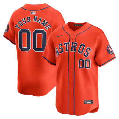 Custom Houston Astros Orange Alternate Limited Jersey - All Stitched