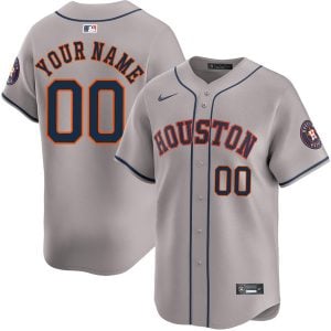 Custom Houston Astros Grey Away Limited Jersey - All Stitched