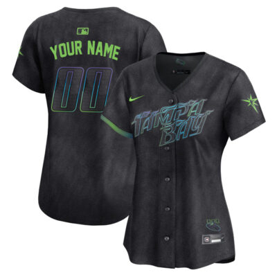 Alternative view of Custom Tampa Bay Rays 2024 City Connect Black Jersey - All Stitched