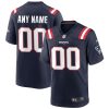 Custom New England Patriots Home Game Jersey Navy - All Stitched