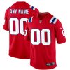 Custom New England Patriots Red Game Jersey - All Stitched