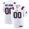Custom New England Patriots Away Game Jersey White - All Stitched
