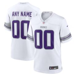 Custom Minnesota Vikings White Winter Warrior Jersey - All Stitched