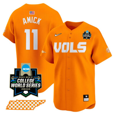 Billy Amick Tennessee Volunteers College Baseball World Series Jersey - Orange