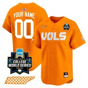 Custom Tennessee Volunteers College Baseball World Series Jersey - Orange