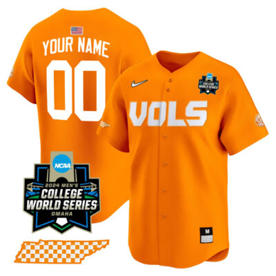 Custom Tennessee Volunteers College Baseball World Series Jersey - Orange