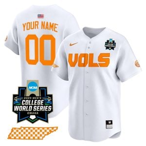 Custom Tennessee Volunteers College Baseball World Series Jersey - White