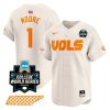 Christian Moore Tennessee Volunteers College Baseball World Series Jersey - Cream