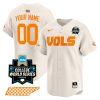 Custom Tennessee Volunteers College Baseball World Series Jersey - Cream