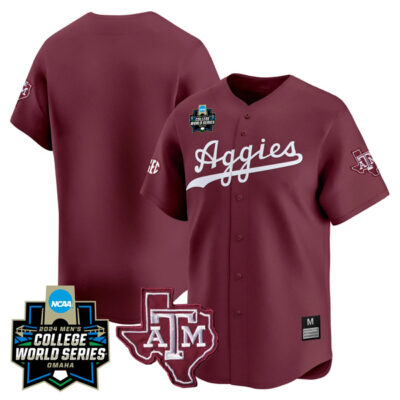 Texas A&M Blank College Baseball World Series Jersey - Maroon