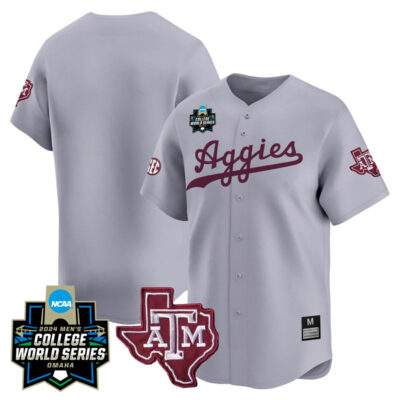 Texas A&M Blank College Baseball World Series Jersey - Gray