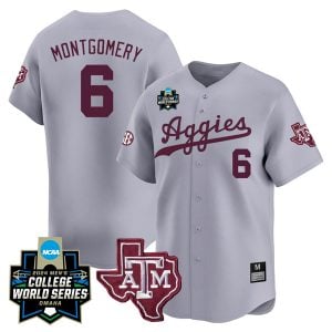 Braden Montgomery Texas A&M College Baseball World Series Jersey - Gray