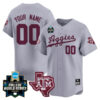 Custom Texas A&M College Baseball World Series Gray Jersey - All Stitched