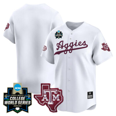 Texas A&M Blank College Baseball World Series Jersey - White