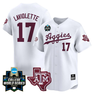 Jace Laviolette Texas A&M College Baseball World Series Jersey - White
