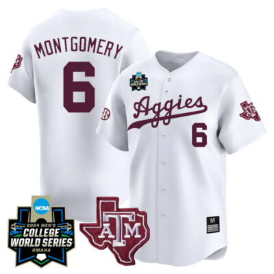Braden Montgomery Texas A&M College Baseball World Series Jersey - White