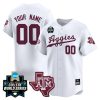 Custom Texas A&M College Baseball World Series White Jersey - All Stitched