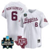 Braden Montgomery Texas A&M College Baseball World Series Jersey - White Pinstripe