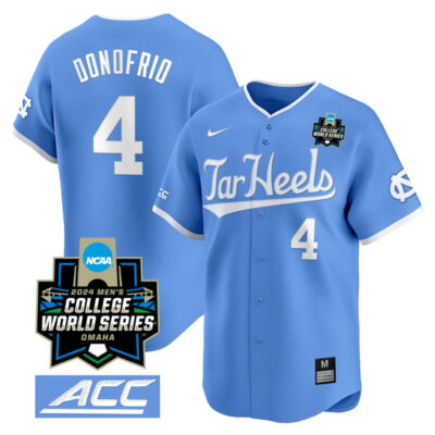 Anthony Donofrio North Carolina Tar Heels College Baseball World Series Jersey - Blue