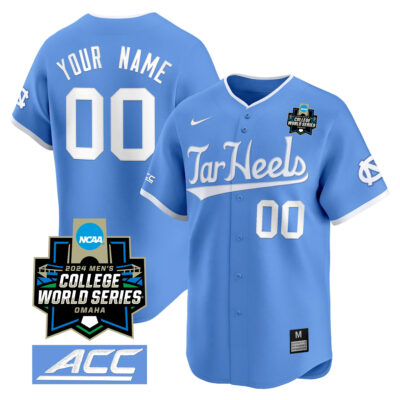 Custom North Carolina College Baseball World Series Blue Jersey
