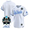 North Carolina Tar Heels College Baseball World Series Jersey - White Pinstripe