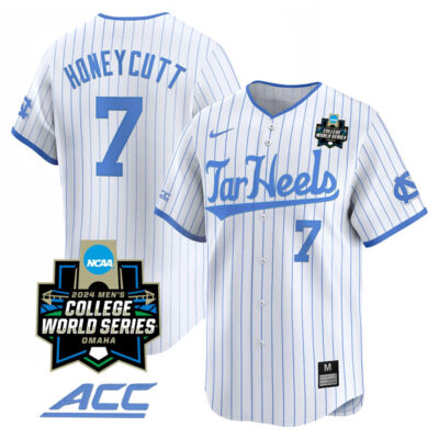 Vance Honeycutt North Carolina Tar Heels College Baseball World Series Jersey - White Pinstripe