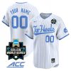 Custom North Carolina Tar Heels College Baseball World Series White Pinstripe Jersey - All Stitched