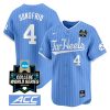 Anthony Donofrio North Carolina Tar Heels College Baseball World Series Jersey - Blue Pinstripe