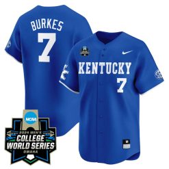 Devin Burkes Kentucky Wildcats College Baseball World Series Jersey - Blue