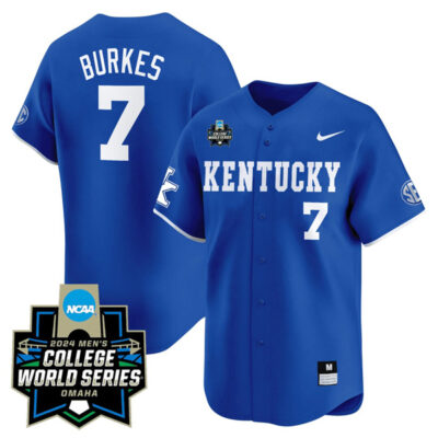 Devin Burkes Kentucky Wildcats College Baseball World Series Jersey - Blue