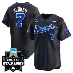 Devin Burkes Kentucky Wildcats College Baseball World Series Jersey - Black