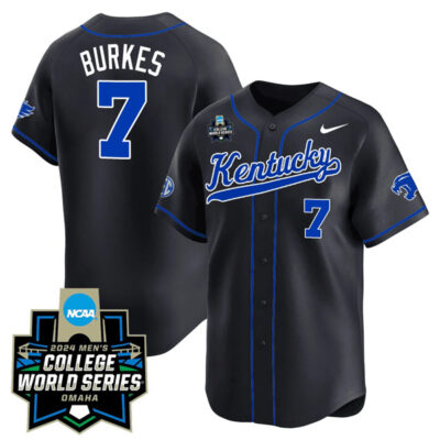 Devin Burkes Kentucky Wildcats College Baseball World Series Jersey - Black
