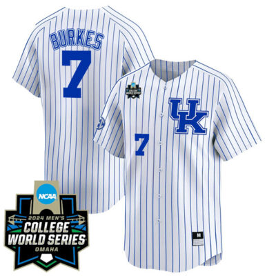 Devin Burkes Kentucky Wildcats College Baseball World Series Jersey - Pinstripe