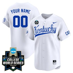 Custom Kentucky Wildcats College Baseball World Series Jersey - White