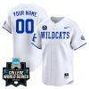 Custom Kentucky Wildcats College Baseball World Series Jersey - Alternate White