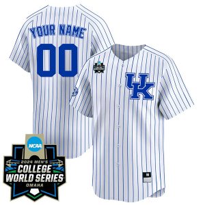 Custom Kentucky Wildcats College Baseball World Series Jersey - Pinstripe