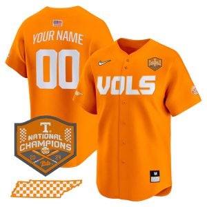 Custom Tennessee Volunteers College Baseball World Series Champions Jersey - Orange