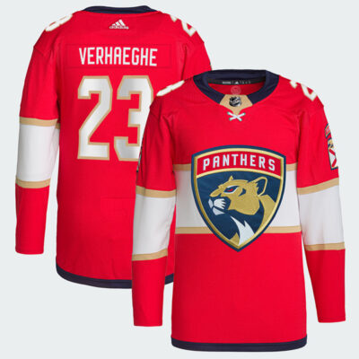 Alternative view of Carter Verhaeghe Florida Panthers 2024 Stanley Cup Champions Jersey - Red