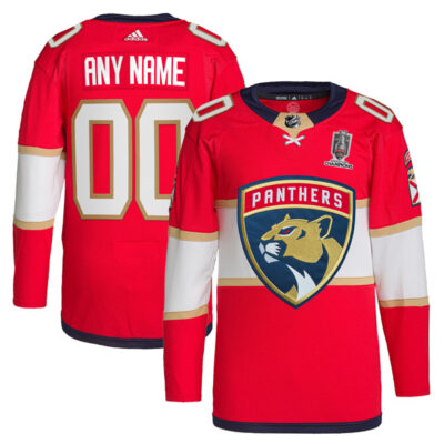 Custom Florida Panthers 2024 Stanley Cup Champions Jersey - Red